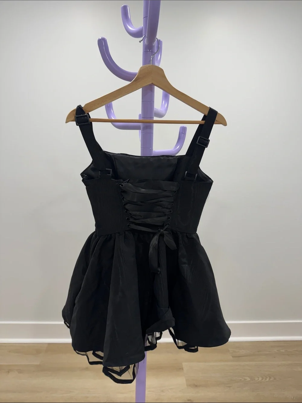 Sugar Thrillz Black Mini Dress with Lace-Up Corset